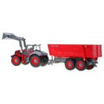 RC traktor s vlečkou 2,4Ghz 1:28 červený RTR